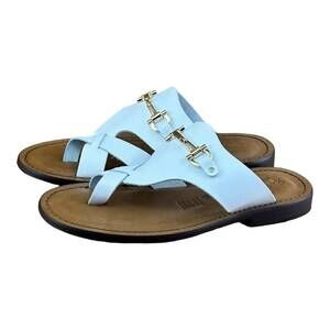 Re Ferdinando size White Leather flip flops sandal